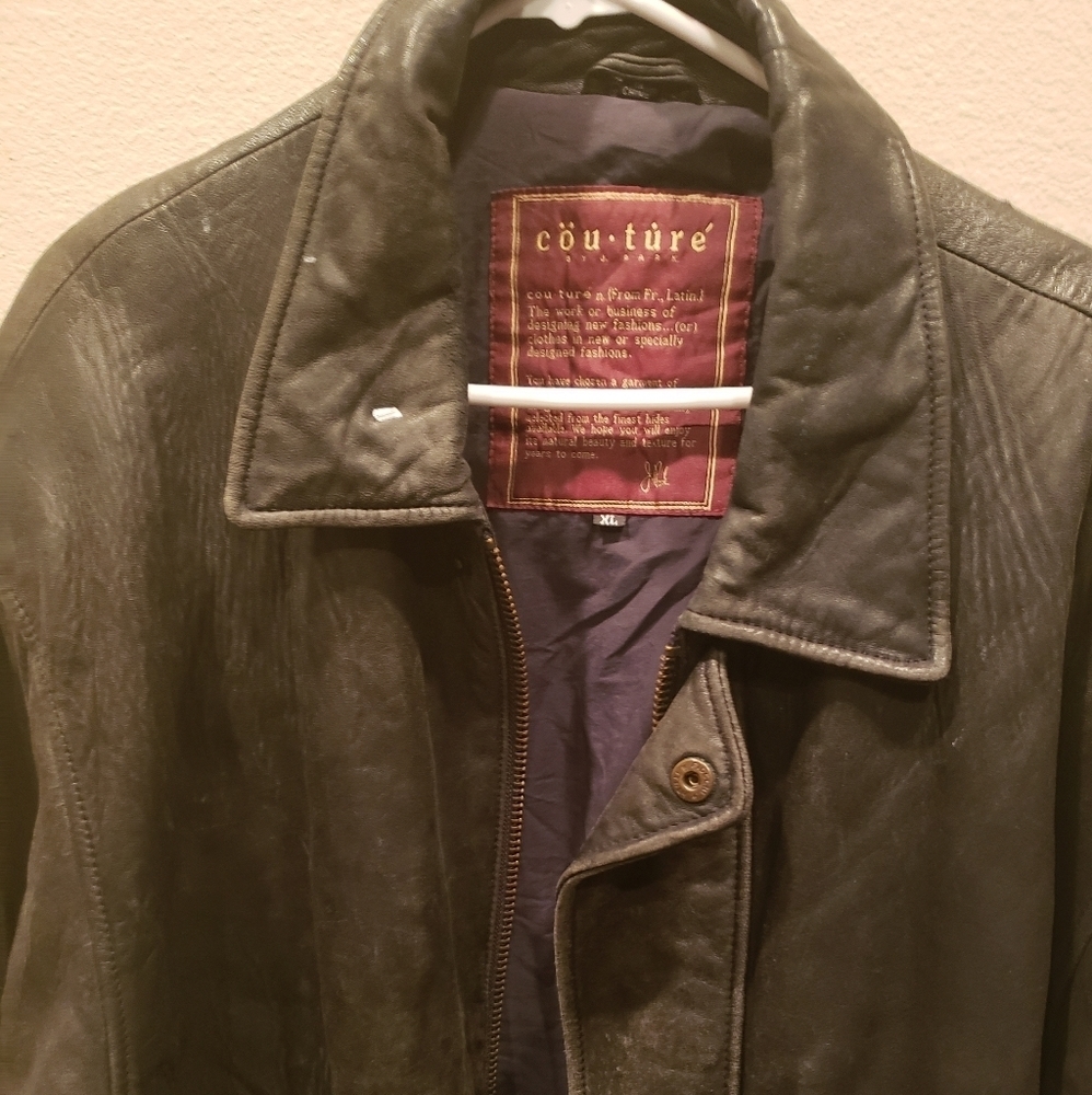 Men Couture by J Park Lamb Black Leather Jacket XL